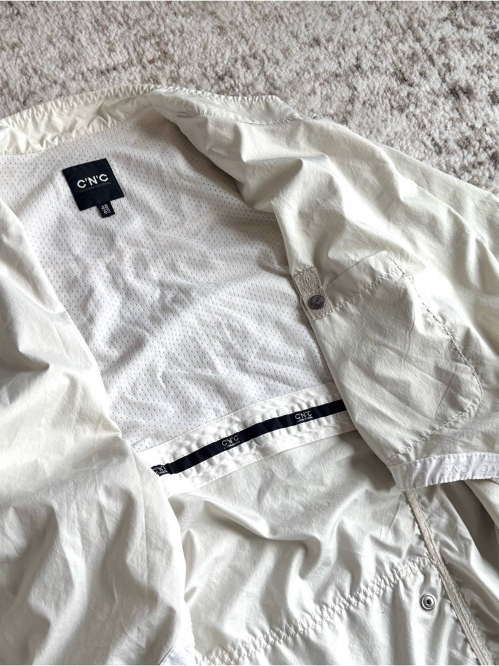 Vintage CNC Costume National White Asymmetric Zip Moto/Windbreaker Jacket - Picture 6 of 12